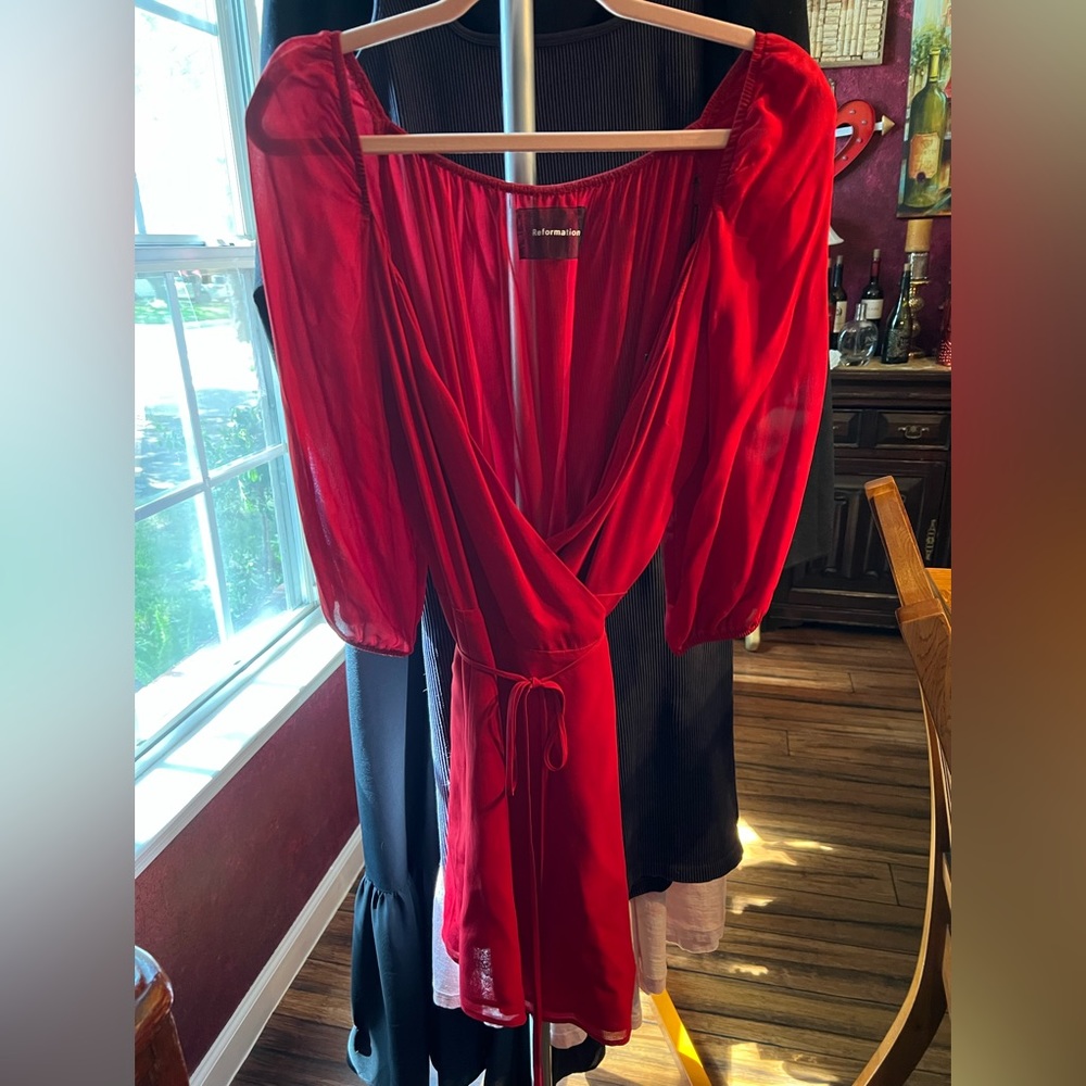 Red Reformation Blouse - size L.  Brand new with tags.